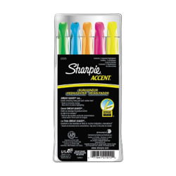 Sharpie® Accent® Pocket Highlighters, Assorted, Pack Of 5