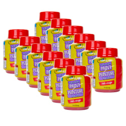 Crayola Washable Paint, 2 Oz, Red, Pack Of 12 Pots