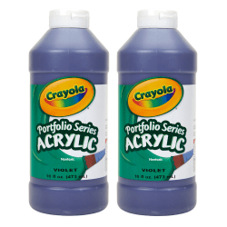 Crayola Portfolio Series Acrylic Paint, 16 oz., Violet, Pack Of 2