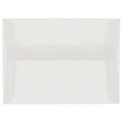 JAM Paper® Booklet Envelopes, #4 Bar (A1), Gummed Seal, Clear, Pack Of 25