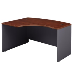 Bush Business Furniture Components L Bow Desk Left Handed, 60"W x 43"D, Hansen Cherry/Graphite Gray, Standard Delivery