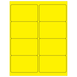 Tape Logic® Permanent Labels, LL179YE, Rectangle, 4" x 2 1/2", Fluorescent Yellow, Case Of 800