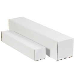 Partners Brand Square Mailing Tubes, 4"H x 4"W x 25"D, White, Pack Of 50