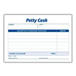 Tops Received of Petty Cash Form, 5" x 3-1/2"
