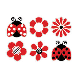 Barker Creek® Accents, Ladybugs Posies, Pack Of 36