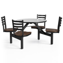 Palmer Hamilton Covey Indoor Cluster Table With 4 Seats, 29" x 54", Gray Glace/Walnut