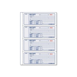 Rediform Receipt Money Collection Forms - 200 Sheet(s) - Book Bound - 2 Part - Carbonless Copy - 7" x 2.75" Sheet Size - Assorted Sheet(s) - 1 Each