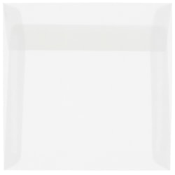 JAM Paper® Translucent Vellum Invitation Envelopes, 6 1/2" x 6 1/2", Gummed Seal, Clear, Pack Of 25