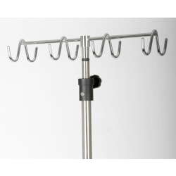 Medline IV Stand 8-Hook Rake, Stainless Steel