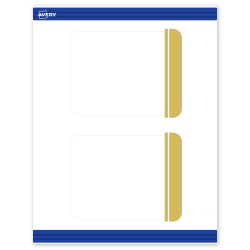 Avery® Print-To-The-Edge Postcards With Sure Feed® Technology, S00-DKD-PRMWC10, Rectangle Rounded Corners, 4-1/4" x 5-1/2", Matte White, Preprinted Double Dipped Gold Edge Design, Pack Of 20