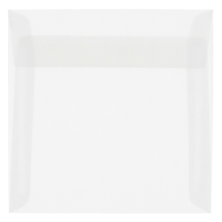 JAM Paper® Translucent Vellum Invitation Envelopes, 8" x 8", Gummed Seal, Clear, Pack Of 25