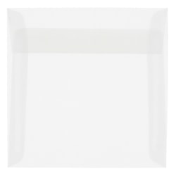 JAM Paper® Translucent Vellum Invitation Envelopes, 8 1/2" x 8 1/2", Gummed Seal, Clear, Pack Of 25
