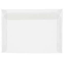 JAM Paper® Booklet Translucent Vellum Envelopes, 8 3/4" x 11 1/2", Gummed Seal, Clear, Pack of 25