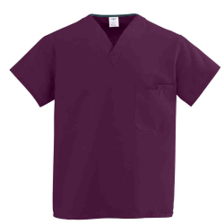 Medline ComfortEase™ 1-Pocket Reversible Unisex Scrub Top, Medium, Wine
