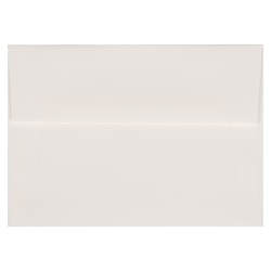 JAM Paper® Booklet Invitation Envelopes, A7, Gummed Seal, Laid Finish, Strathmore Bright White, Pack Of 25