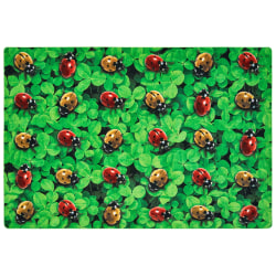 Carpets for Kids® Pixel Perfect Collection™ Real Ladybug Seating Rug, 6' x 9', Green