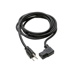 Eaton Tripp Lite Series Computer Power Cord, NEMA 5-15P to Right-Angle C13 - 10A, 125V, 18 AWG, 14 ft. (4.27 m), Black - Power cable - power IEC 60320 C13 to NEMA 5-15 (M) - AC 110 V - 14 ft - right-angled connector - black