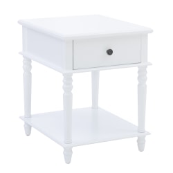 Powell Heaton Side Table, 26"H x 20"W x 24"D, Pure White