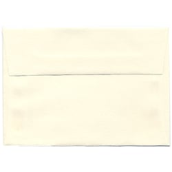 JAM Paper® Booklet Envelopes (Strathmore Paper), #4 Bar (A1), Gummed Seal, Strathmore Natural White Laid, Pack Of 25