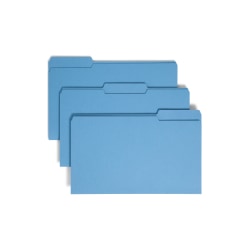 Smead® Color File Folders, Legal Size, 1/3 Cut, Blue, Box Of 100