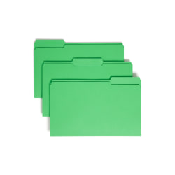 Smead® Color File Folders, Legal Size, 1/3 Cut, Green, Box Of 100