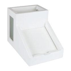 Victor® Pure White Collection™ Pencil Cup With Note Holder, 4"H x 4 1/2"W x 6 3/10"D, White