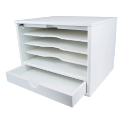 Victor® Desktop Organizer, 9 3/4"H x 14"W x 10 3/4"D, Pure White
