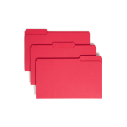 Smead® Color File Folders, Legal Size, 1/3 Cut, Red, Box Of 100