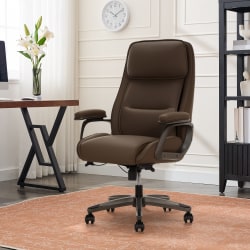 Serta® SmartLayers™ Mosby Ergonomic Vegan Leather High-Back Executive Office Chair, Brown
