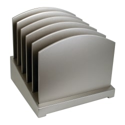 Victor® Incline File Sorter, 9 3/4"H x 9 3/4"W x 9 3/4"D, Classic Silver