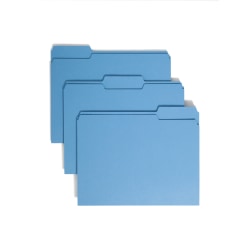 Smead® Color File Folders, Letter Size, 1/3 Cut, Blue, Box Of 100