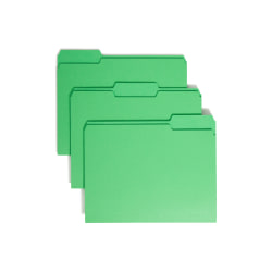 Smead® Color File Folders, Letter Size, 1/3 Cut, Green, Box Of 100