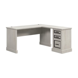 Sauder® Carolina Grove 60"W L-Shaped Desk With Filing Drawer, Winter Oak™