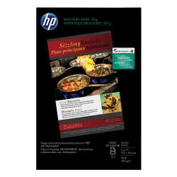 HP Glossy Brochure Inkjet Paper, Ledger Size (11" x 17"), Pack Of 150 Sheets, 98 (U.S.) Brightness, 48 Lb, White