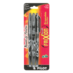 Pilot® FriXion® Ball Erasable Gel Pens, Pack of 3, Fine Point, 0.7mm, Black  Ink