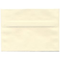 JAM Paper® Booklet Invitation Envelopes, A7, Gummed Seal, 30% Recycled, Strathmore Natural White, Pack Of 25