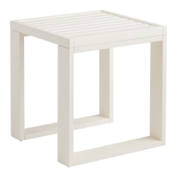 Linon Keir Wood Outdoor Furniture Side Table, 22"H x 20"W x 20"D, Antique White