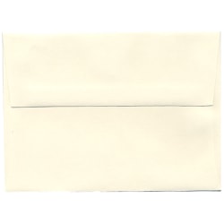 JAM Paper® Booklet Invitation Envelopes, A6, Gummed Seal, Strathmore, Natural White Wove, Pack Of 25