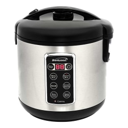 Brentwood® RC-5110DS 7-Function Electric Smart Multi-Cooker, 10-Cup, Silver & Black