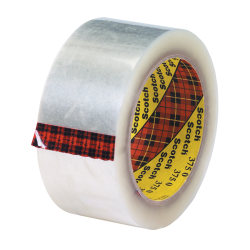 3M® 375 Carton Sealing Tape, 2" x 55 Yd., Clear, Case Of 36