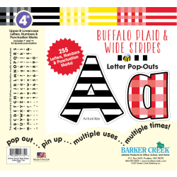 Barker Creek® Letter Pop-Outs, 4", Buffalo Plaid, Set Of 255