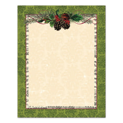 Great Papers! Holiday Stationery Paper, Letterhead, 8-1/2" x 11", Pinecone Garland, Pack Of 80 Sheets