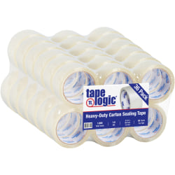 Tape Logic® #600 Hot Melt Tape, 2" x 55 Yd., Clear, Case Of 36