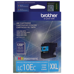 Brother® LC10 Cyan High-Yield Ink Cartridge, LC10EC