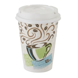 Dixie® PerfecTouch Hot Cups And Lids, 12 Oz, Multicolor, Pack Of 50 Cups And Lids