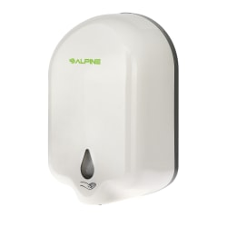 Alpine Wall-Mount Automatic Liquid Hand Sanitizer Dispenser, 1100 ml, 9-1/4"H x 5-1/2"W x 4-1/8"D, White