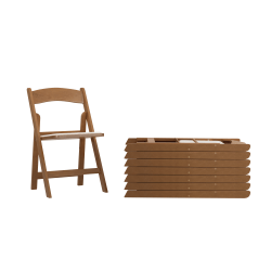 Flash Furniture Hercules Folding Chair - Resin- 8 Pack 800LB Weight Capacity Event Chair, Chestnut