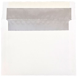 JAM Paper® Foil-Lined Booklet Invitation Envelopes, A7, Gummed Seal, Silver/White, Pack Of 25