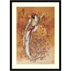 Amanti Art Goddess of Wealth by Chinese Wood Framed Wall Art Print, 29"H x 21"W, Black