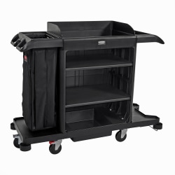 Rubbermaid Commercial Full-Size Housekeeping Cart, Black